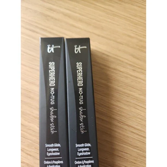 It Cosmetics Set of 2 Superhero No-Tug Shadow Sticks in "Gallant Gold" NIB - Picture 3 of 6